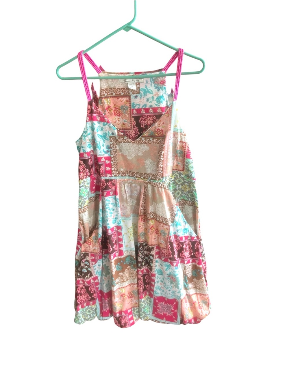 American Rag Patchwork Print Spaghetti Strap Sundress size 0X or XL